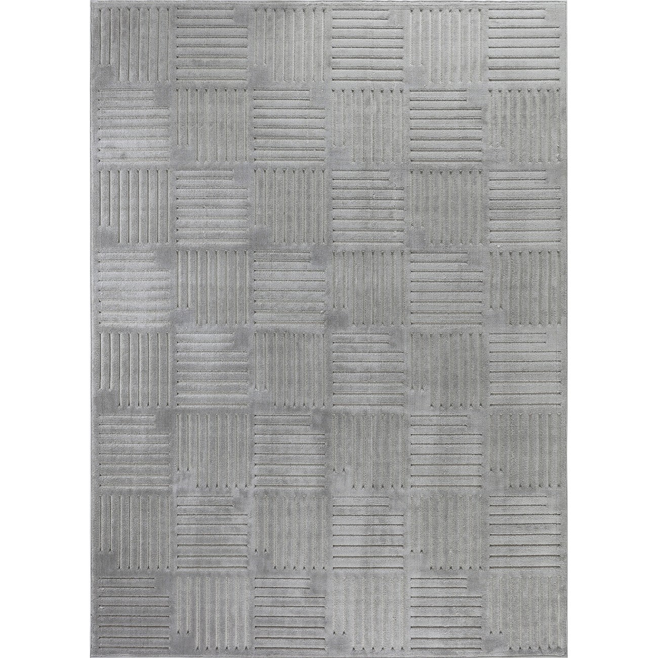 MIDORI Indoor & Outdoor Scandi Modern Grey Area Rug Flat