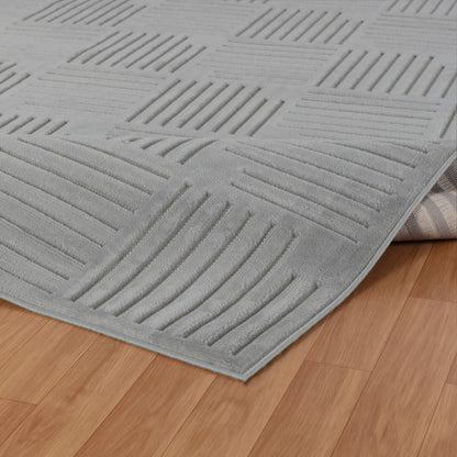 MIDORI Indoor & Outdoor Scandi Modern Grey Area Rug Fold