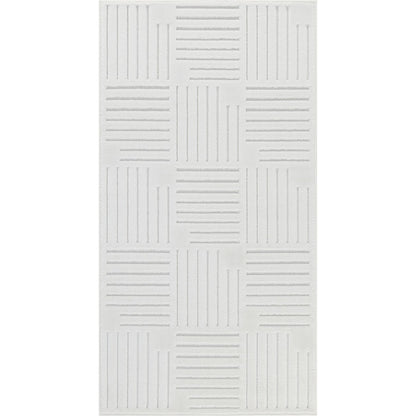 MIDORI Indoor & Outdoor Scandi Modern White Area Rug Flat
