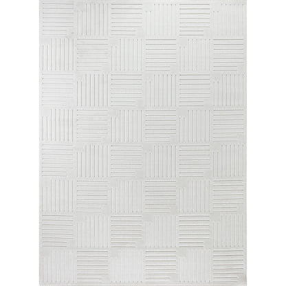 MIDORI Indoor & Outdoor Scandi Modern White Area Rug Flat