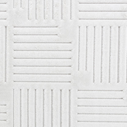 MIDORI Indoor & Outdoor Scandi Modern White Area Rug Swatch