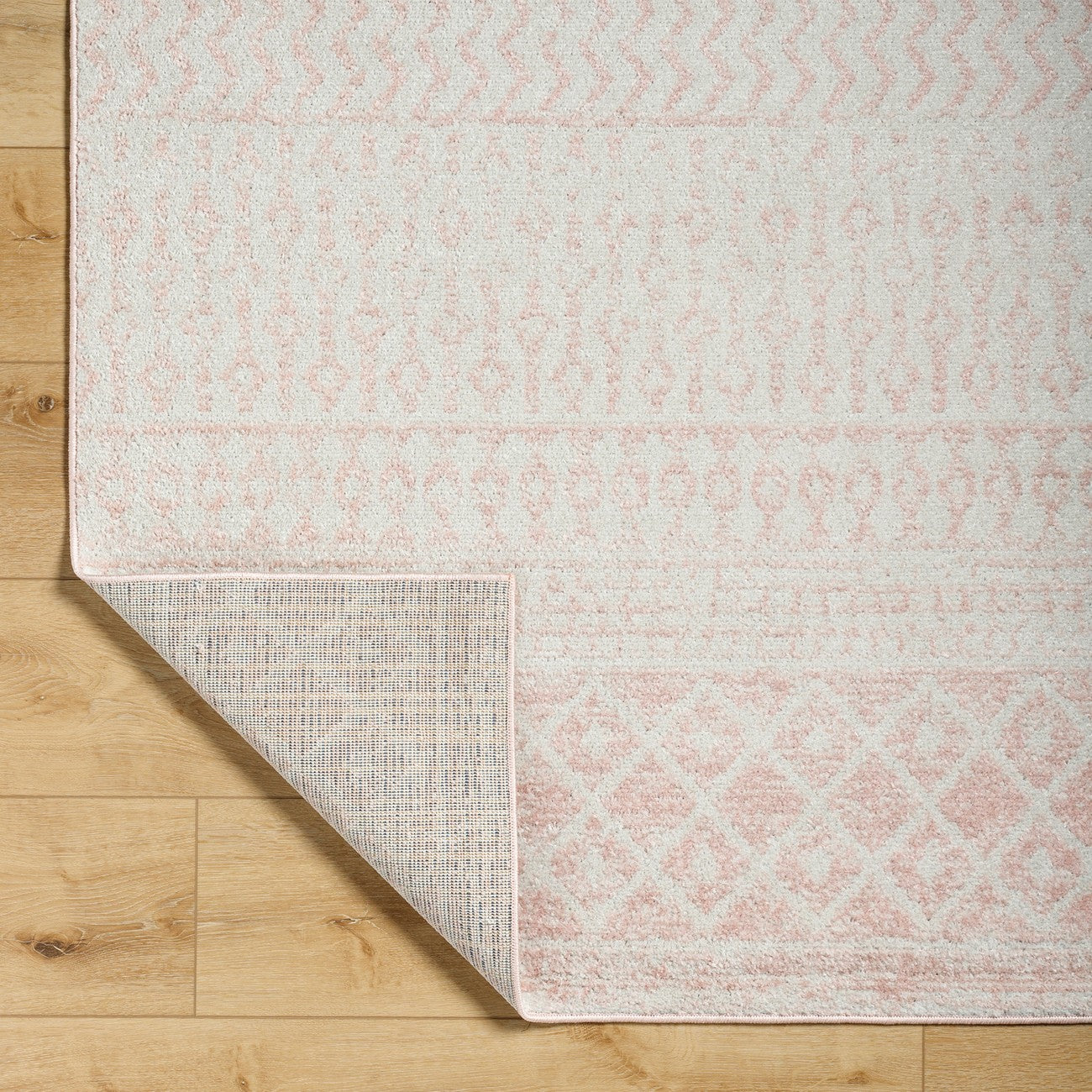 MILA Scandi Global Pink Area Rug Fold