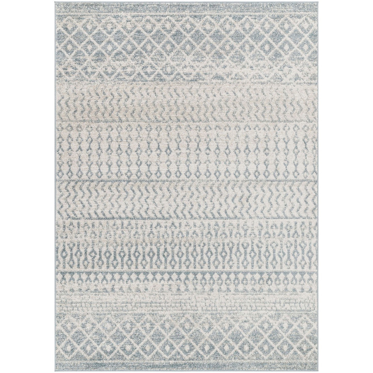 MILA Scandi Modern Boho Light Beige/Grey Area Rug Flat