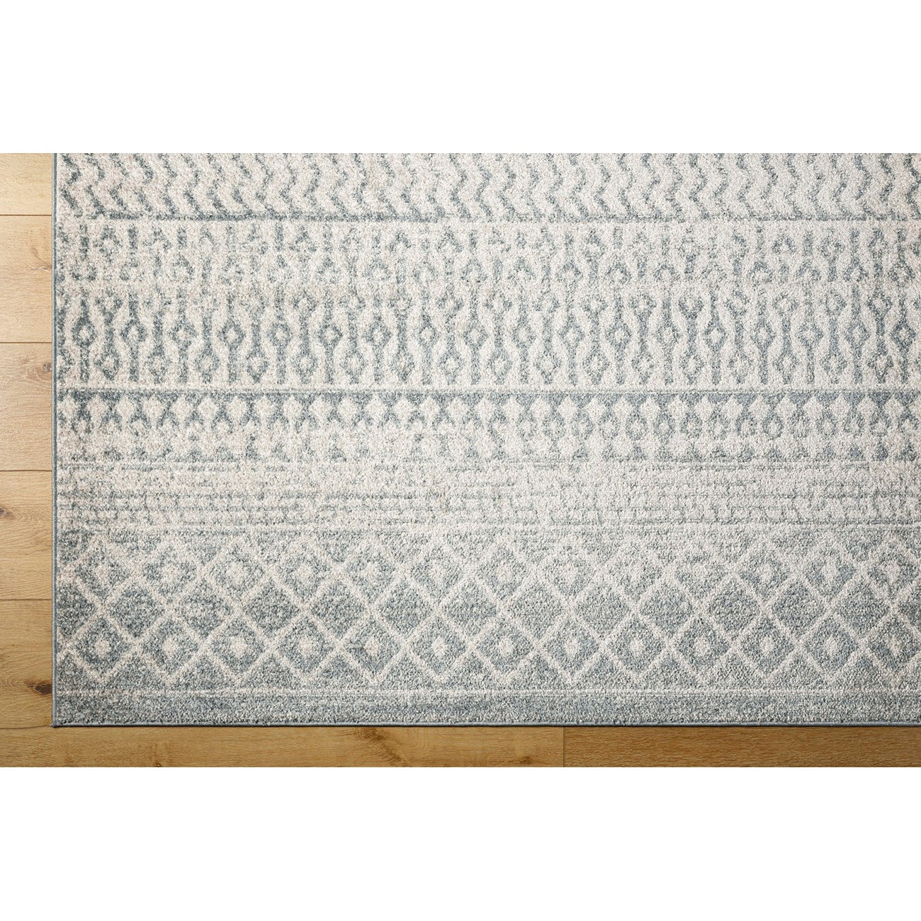 MILA Scandi Modern Boho Light Beige/Grey Area Rug Overhead