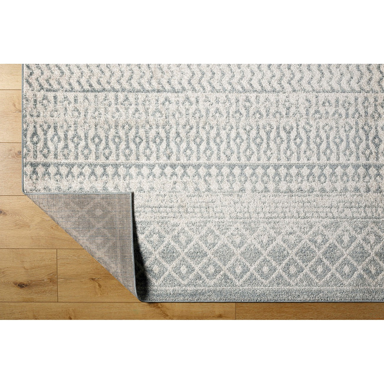 MILA Scandi Modern Boho Light Beige/Grey Area Rug Fold