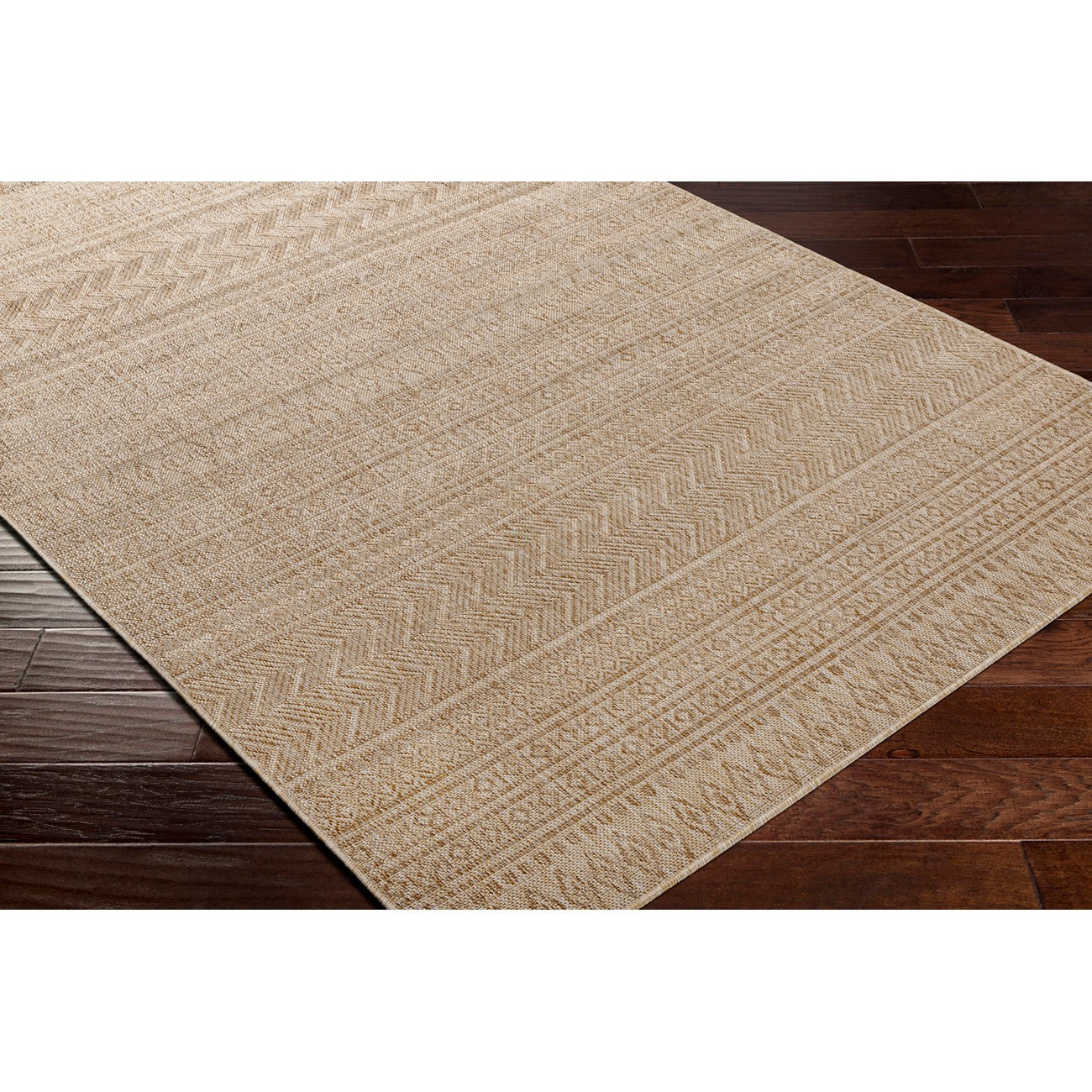 MIMI Indoor & Outdoor Global Brown Area Rug Corner