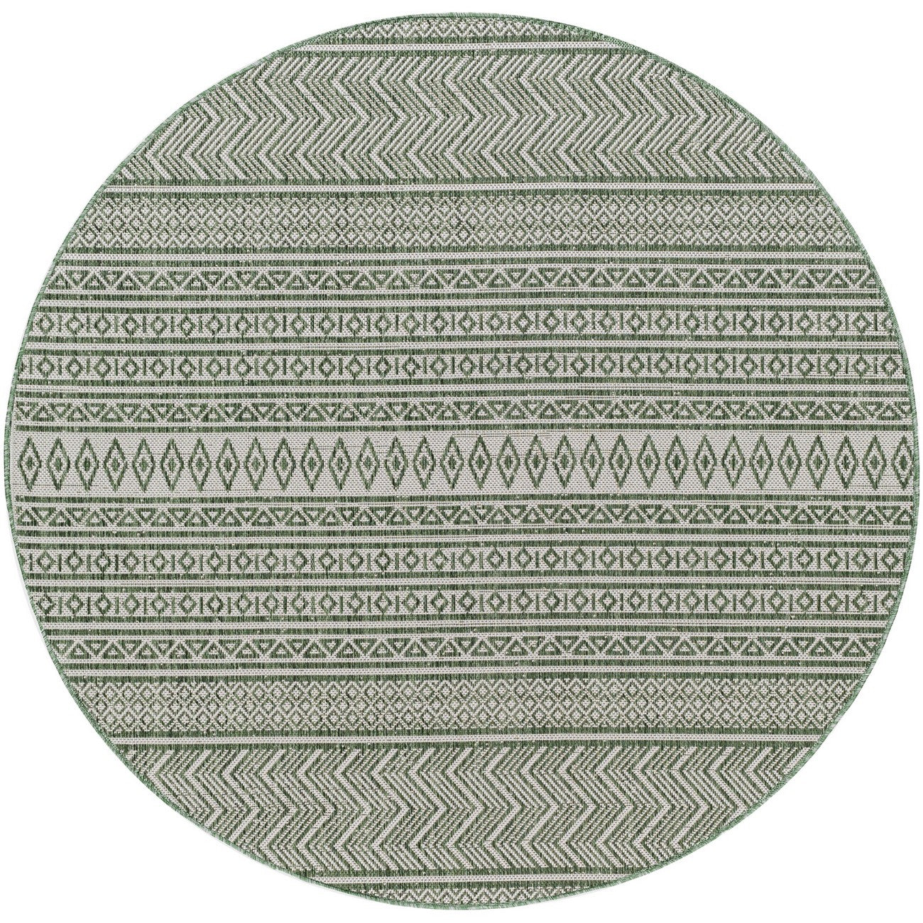 MIMI Indoor & Outdoor Global Olive Green/Beige Area Rug Flat