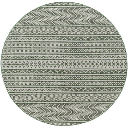 MIMI Indoor & Outdoor Global Olive Green/Beige Area Rug Flat