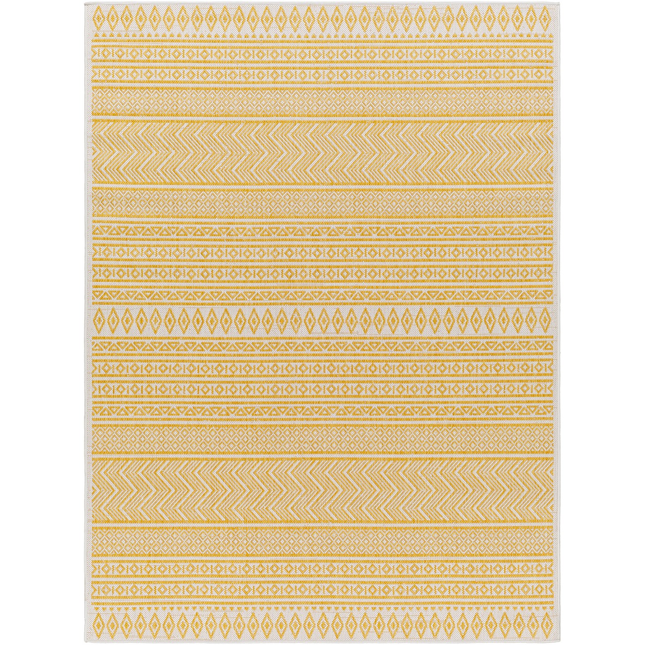 MIMI Indoor & Outdoor Global Saffron/Beige Area Rug Flat