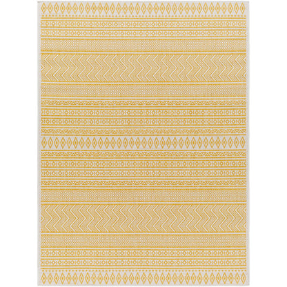 MIMI Indoor & Outdoor Global Saffron/Beige Area Rug Flat
