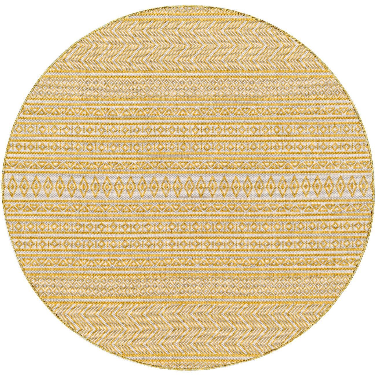 MIMI Indoor & Outdoor Global Saffron/Beige Area Rug Flat