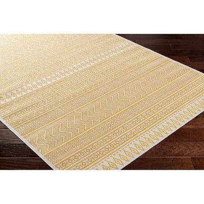 MIMI Indoor & Outdoor Global Saffron/Beige Area Rug Corner