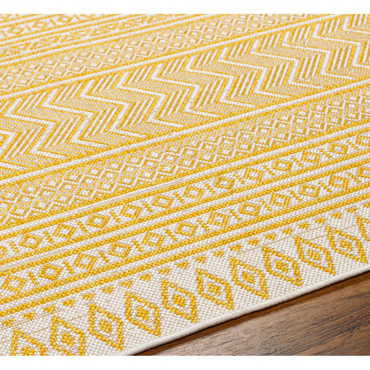 MIMI Indoor & Outdoor Global Saffron/Beige Area Rug Texture