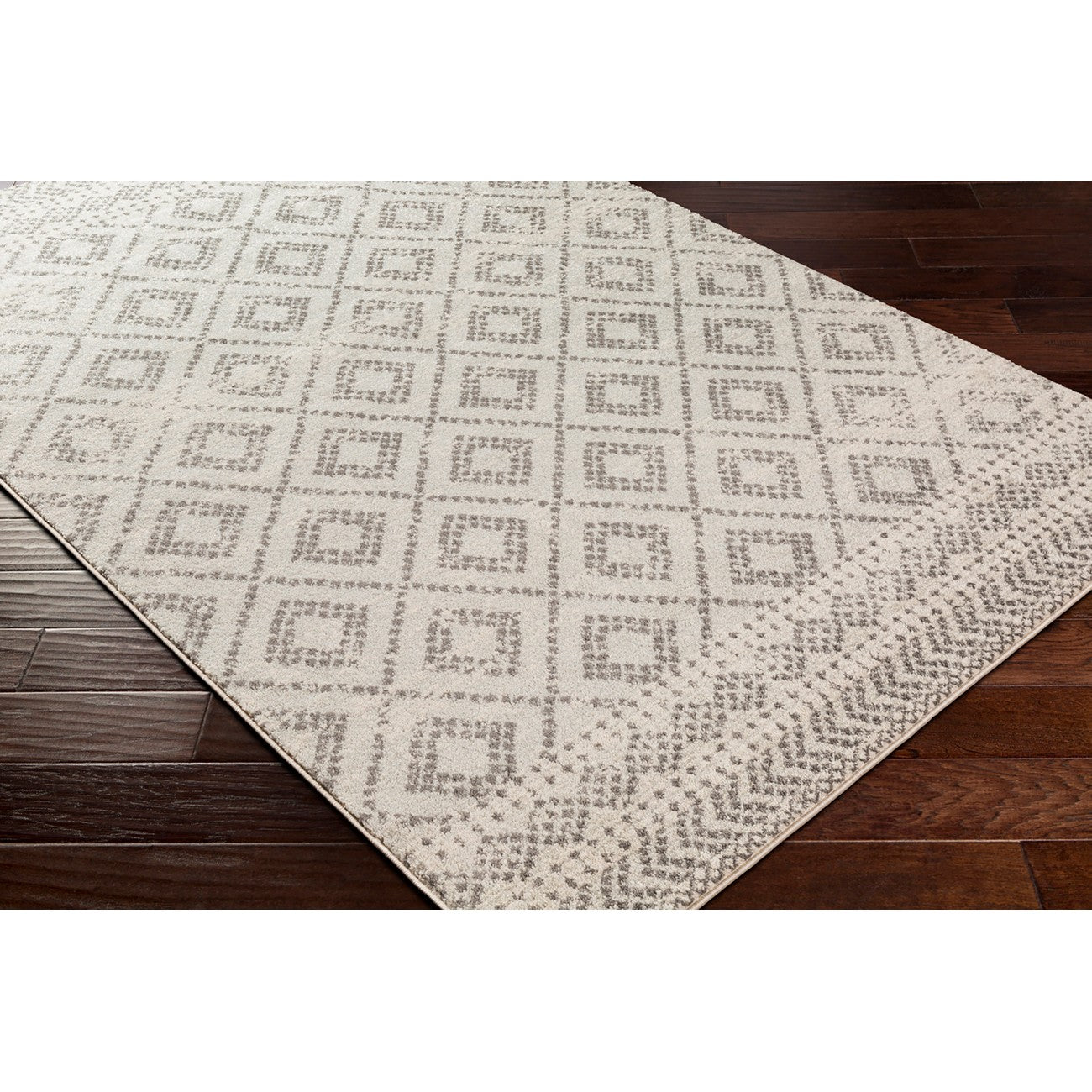 MISTIE Scandi Global Light Slate Area Rug Corner