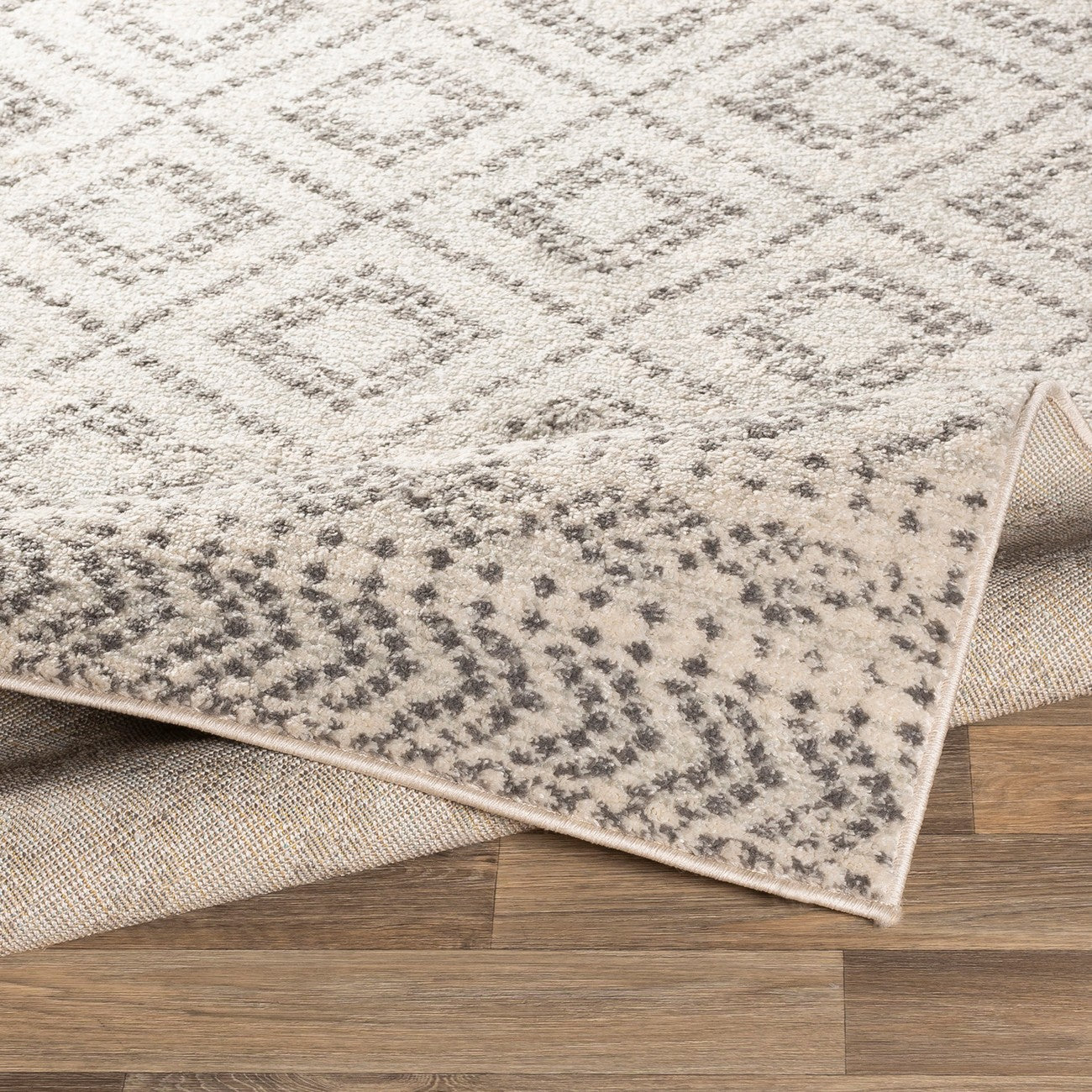 MISTIE Scandi Global Light Slate Area Rug Fold