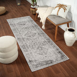 Neelam Vintage Oriental Boho Light Grey/White/Charcoal Rug