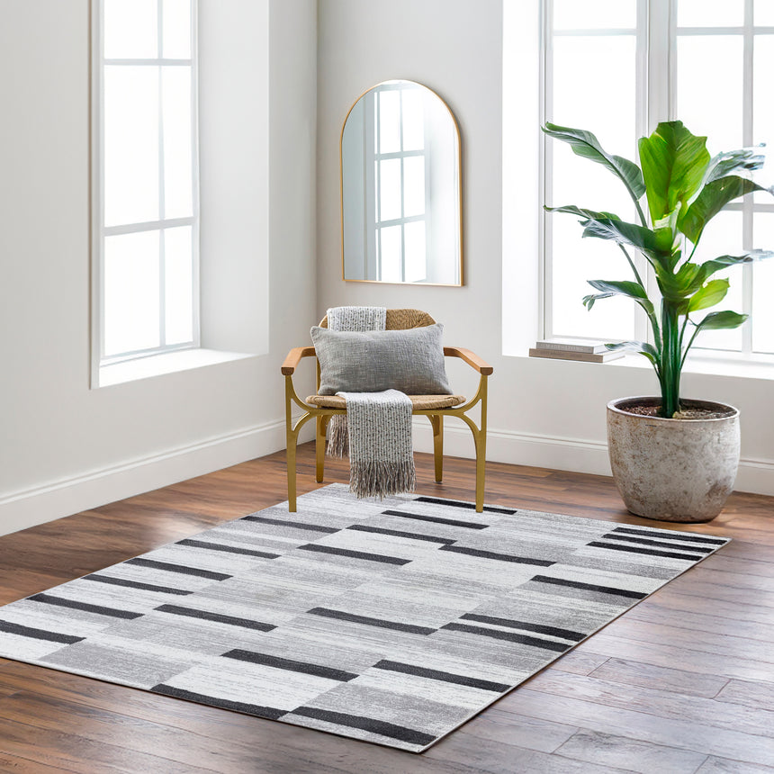 Aisha Scandi Modern Black Rug