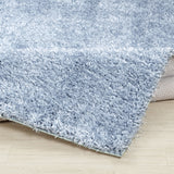 Soso Shaggy Solid Color Plush Pile Blue Rug