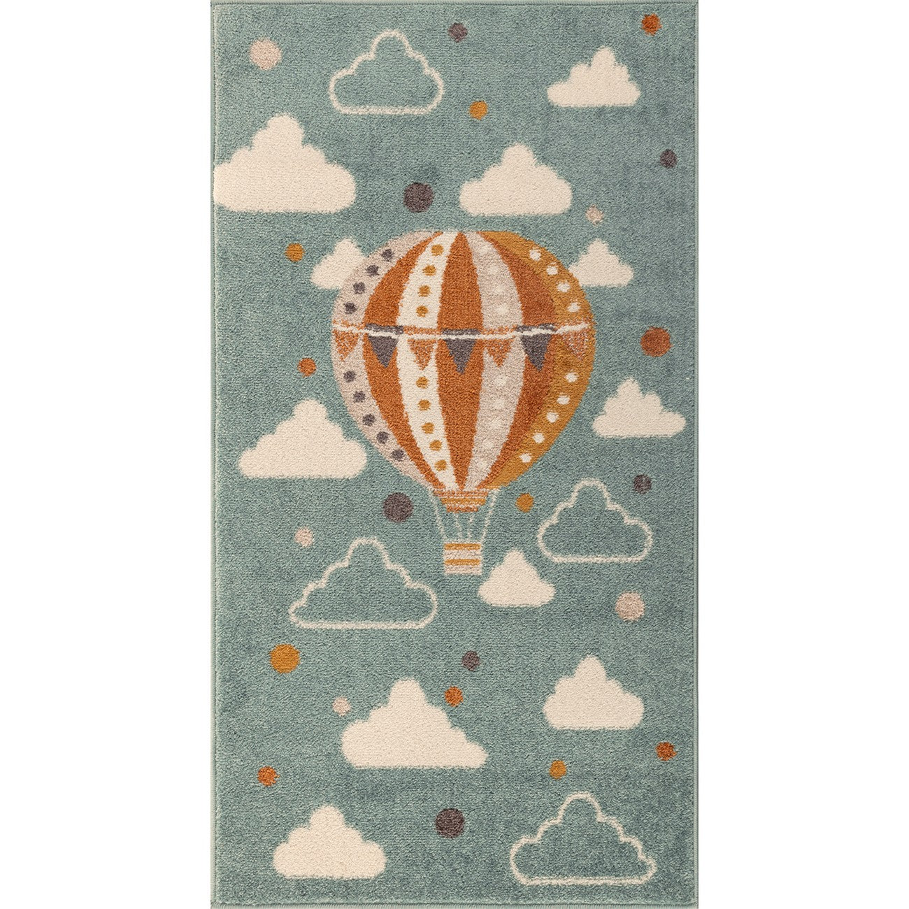 MONTY Modern Multicolour/Blue Kids Room Rug Flat