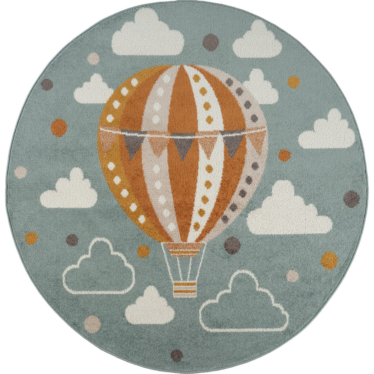 MONTY Modern Multicolour/Blue Kids Room Rug Flat