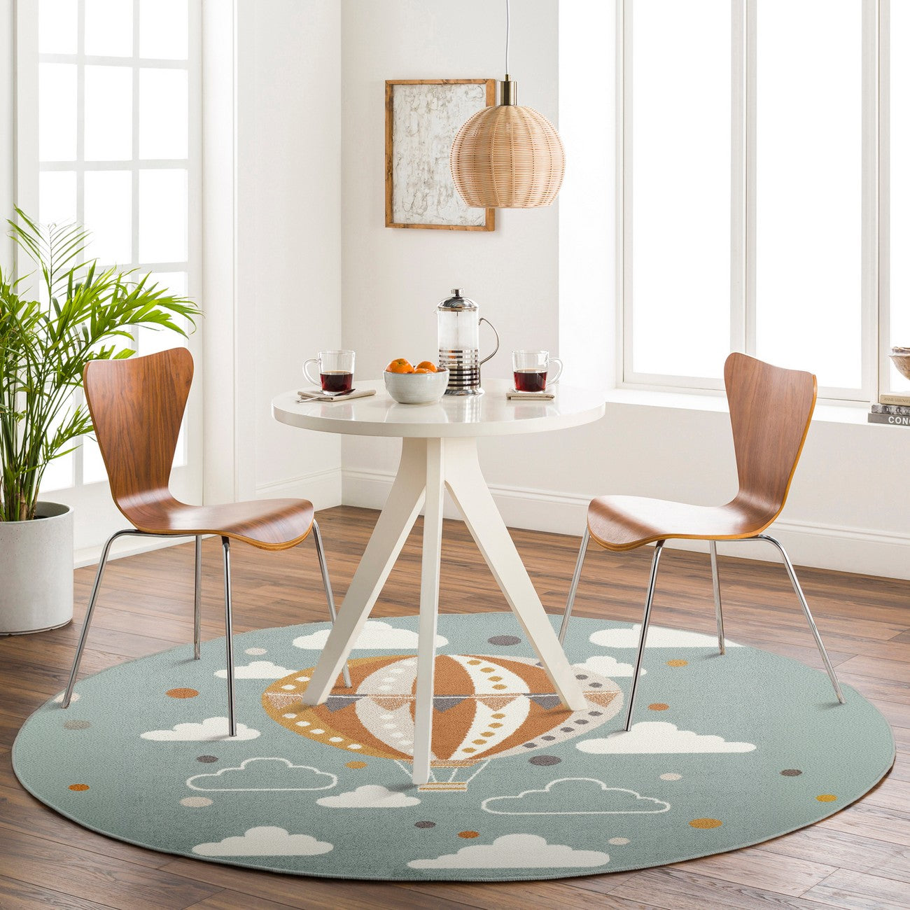 MONTY Modern Multicolour/Blue Kids Room Rug Roomscene