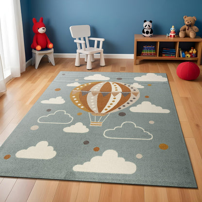 MONTY Modern Multicolour/Blue Kids Room Rug Roomscene