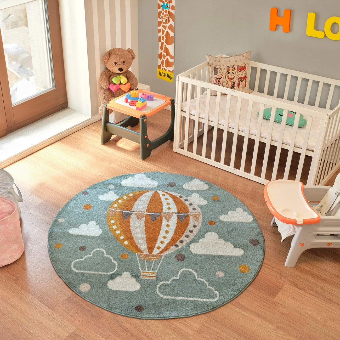 MONTY Modern Multicolour/Blue Kids Room Rug Roomscene