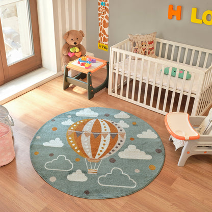 MONTY Modern Multicolour/Blue Kids Room Rug Roomscene