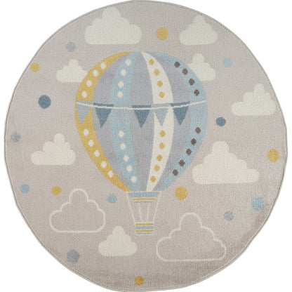 MONTY Modern Multicolour/Grey Kids Room Rug Flat