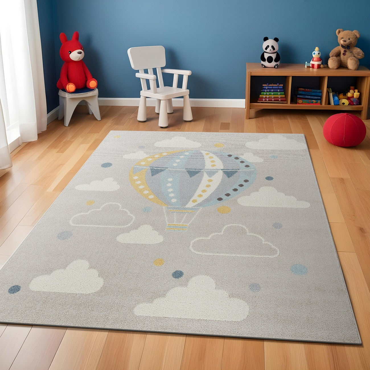 MONTY Modern Multicolour/Grey Kids Room Rug Roomscene