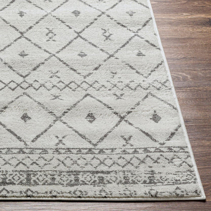 MYA Berber Geometric White Area Rug Front