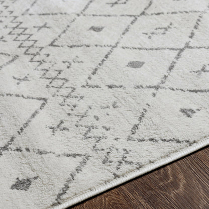 MYA Berber Geometric White Area Rug Texture