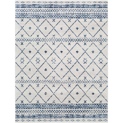 MYA Berber Modern Dark Blue Area Rug Flat