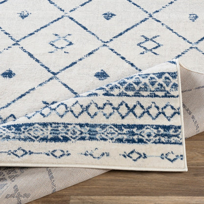 MYA Berber Modern Dark Blue Area Rug Fold