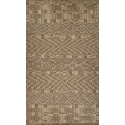 MYTHRI Cottage Tan Machine Washable Jute Area Rug Flat