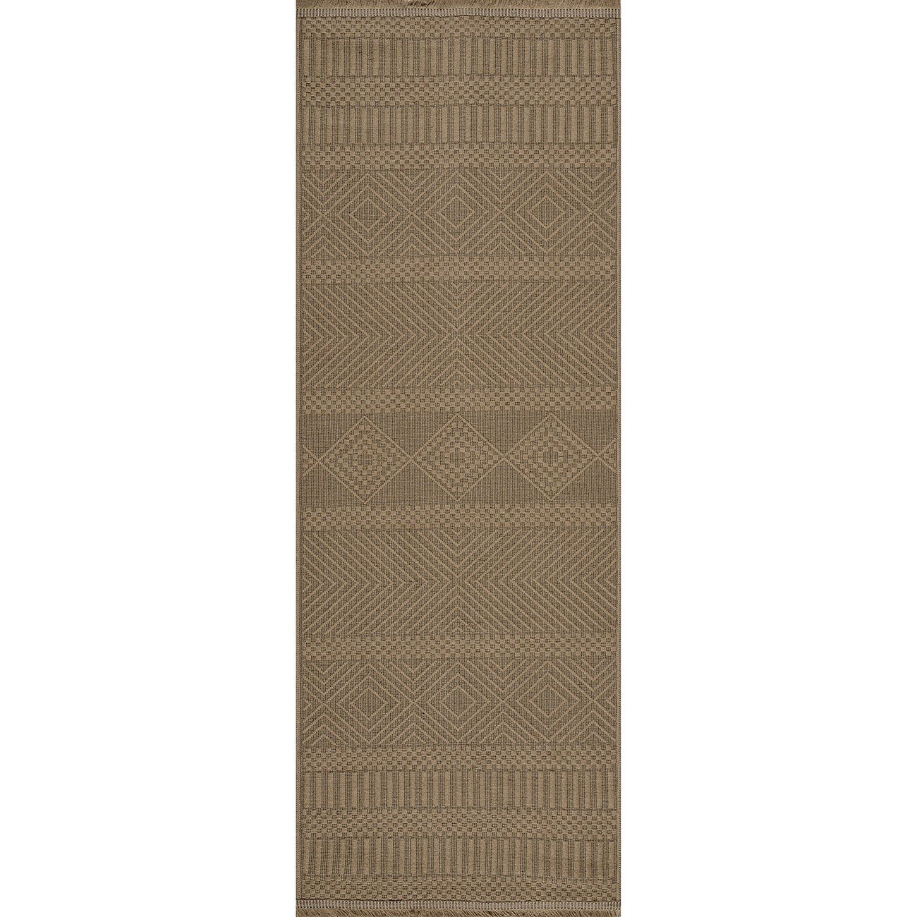 MYTHRI Cottage Tan Machine Washable Jute Area Rug Flat