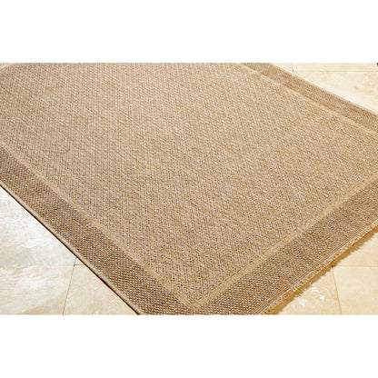 PENNY Indoor & Outdoor Cottage Jute-Look Beige Area Rug Corner