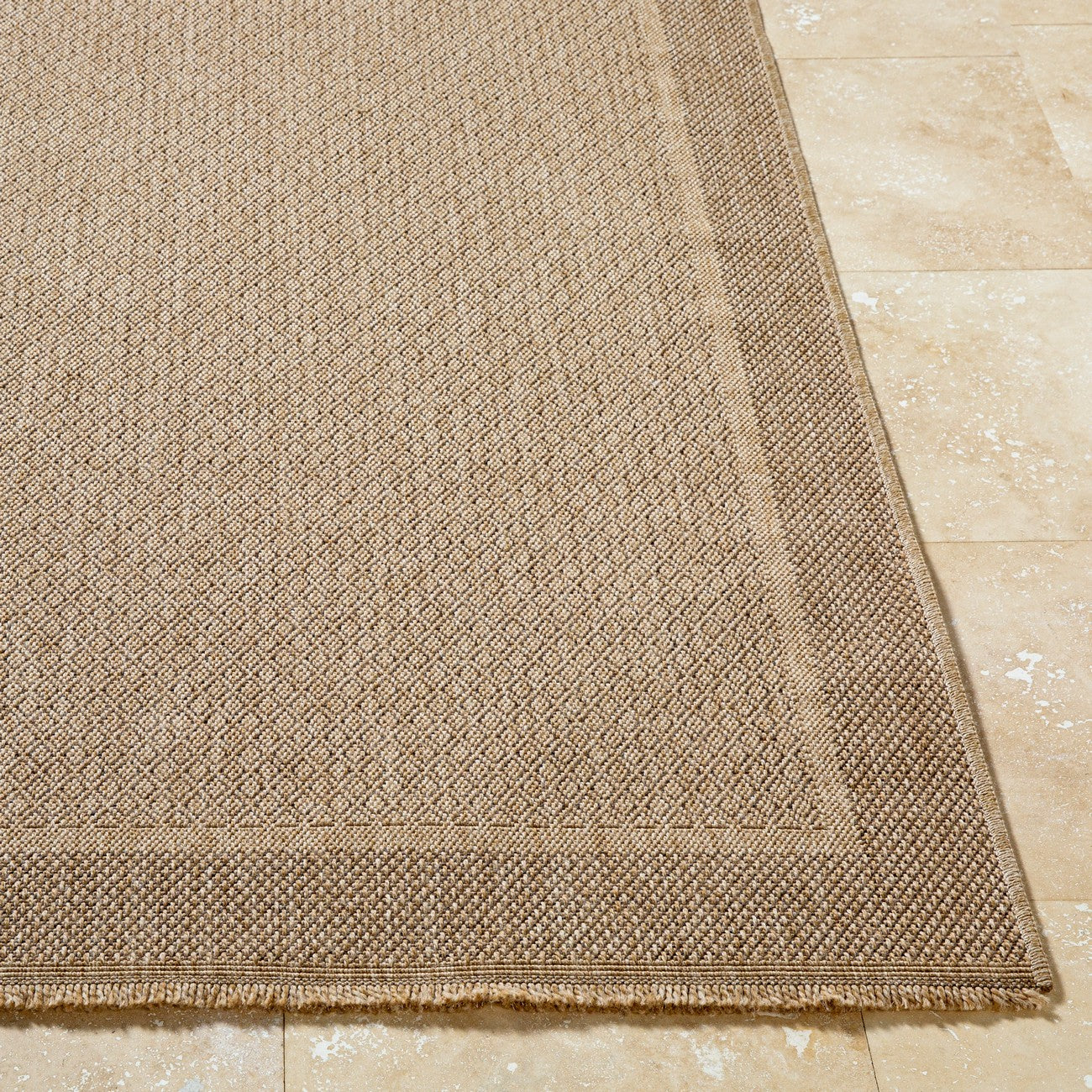 PENNY Indoor & Outdoor Cottage Jute-Look Beige Area Rug Front