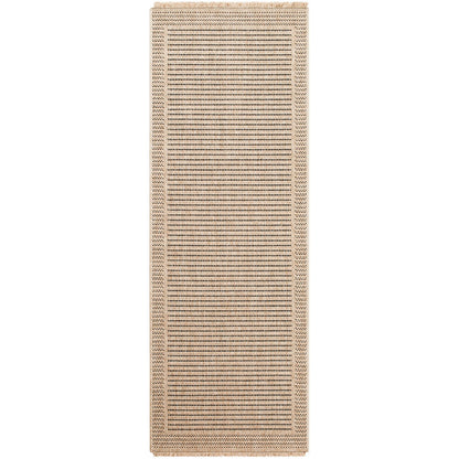 MINDY Indoor & Outdoor Cottage Jute-Look Beige Area Rug Flat