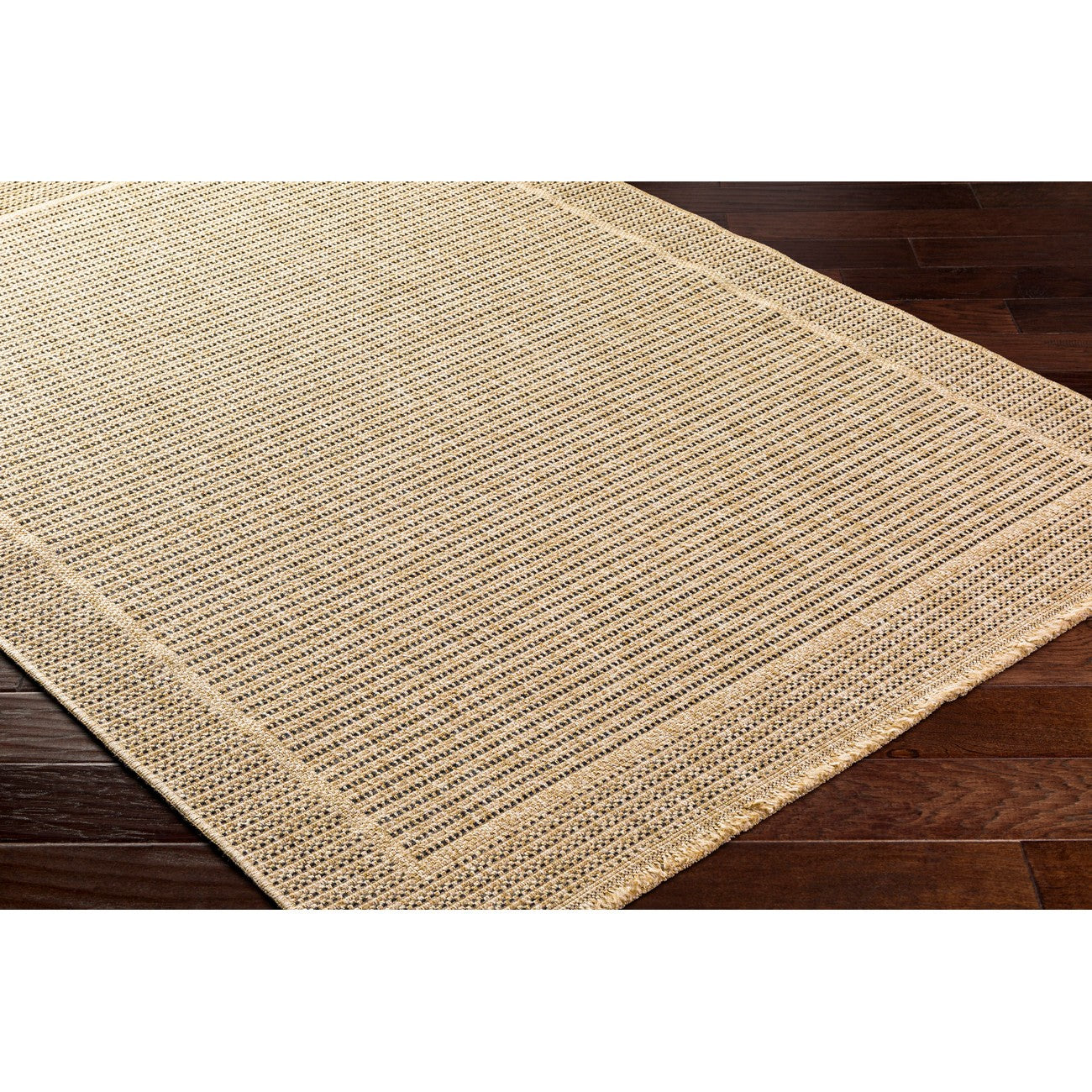 MINDY Indoor & Outdoor Cottage Jute-Look Beige Area Rug Corner