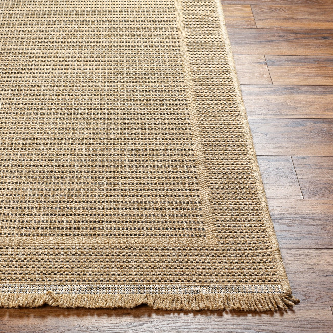 MINDY Indoor & Outdoor Cottage Jute-Look Beige Area Rug Front