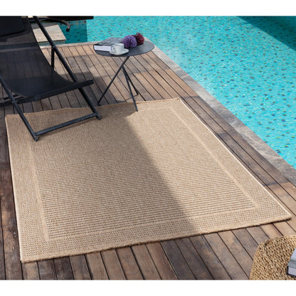 MINDY Indoor & Outdoor Cottage Jute-Look Beige Area Rug Roomscene