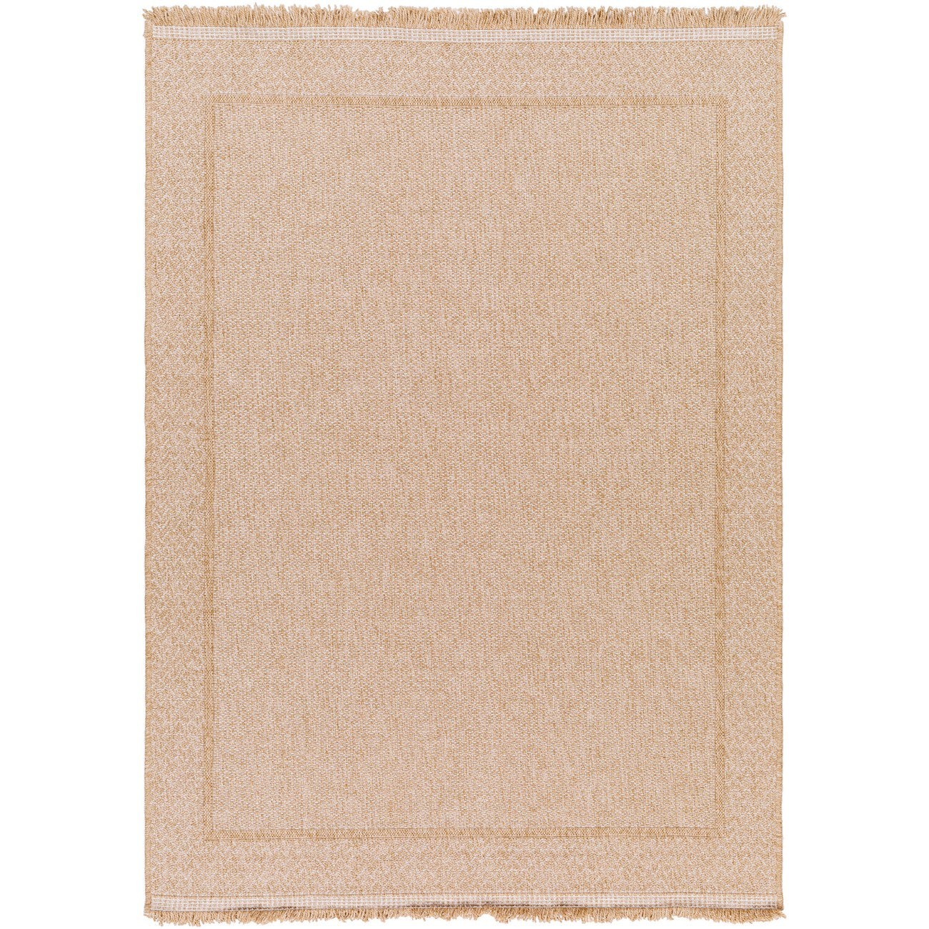 NIKKI Indoor & Outdoor Cottage Jute-Look Beige Area Rug Flat