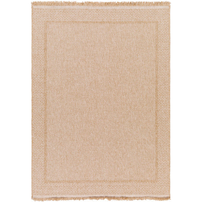 NIKKI Indoor & Outdoor Cottage Jute-Look Beige Area Rug Flat