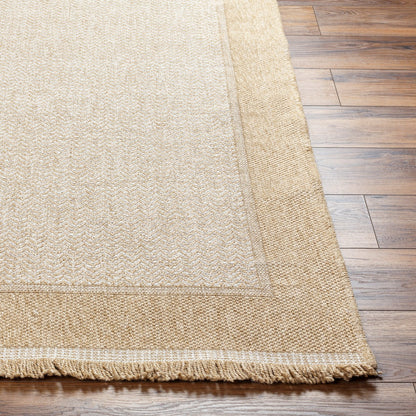 JENNY Indoor & Outdoor Cottage Jute-Look Beige/Tan Area Rug Front