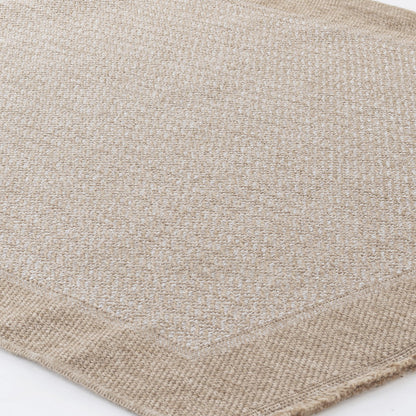 JENNY Indoor & Outdoor Cottage Jute-Look Beige/Tan Area Rug Corner
