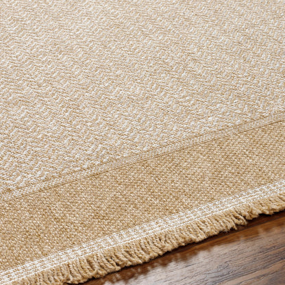 JENNY Indoor & Outdoor Cottage Jute-Look Beige/Tan Area Rug Texture