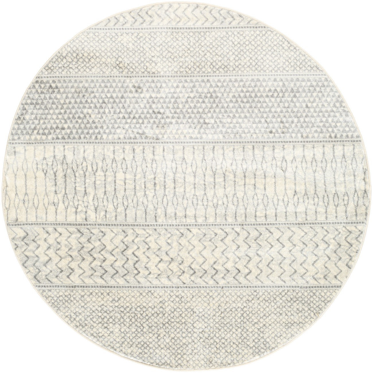 ADELE Scandi Geometric Silver Grey Area Rug Flat
