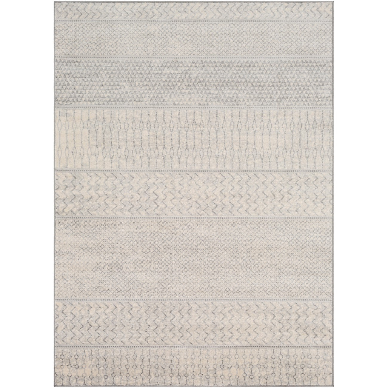 ADELE Scandi Geometric Silver Grey Area Rug Flat