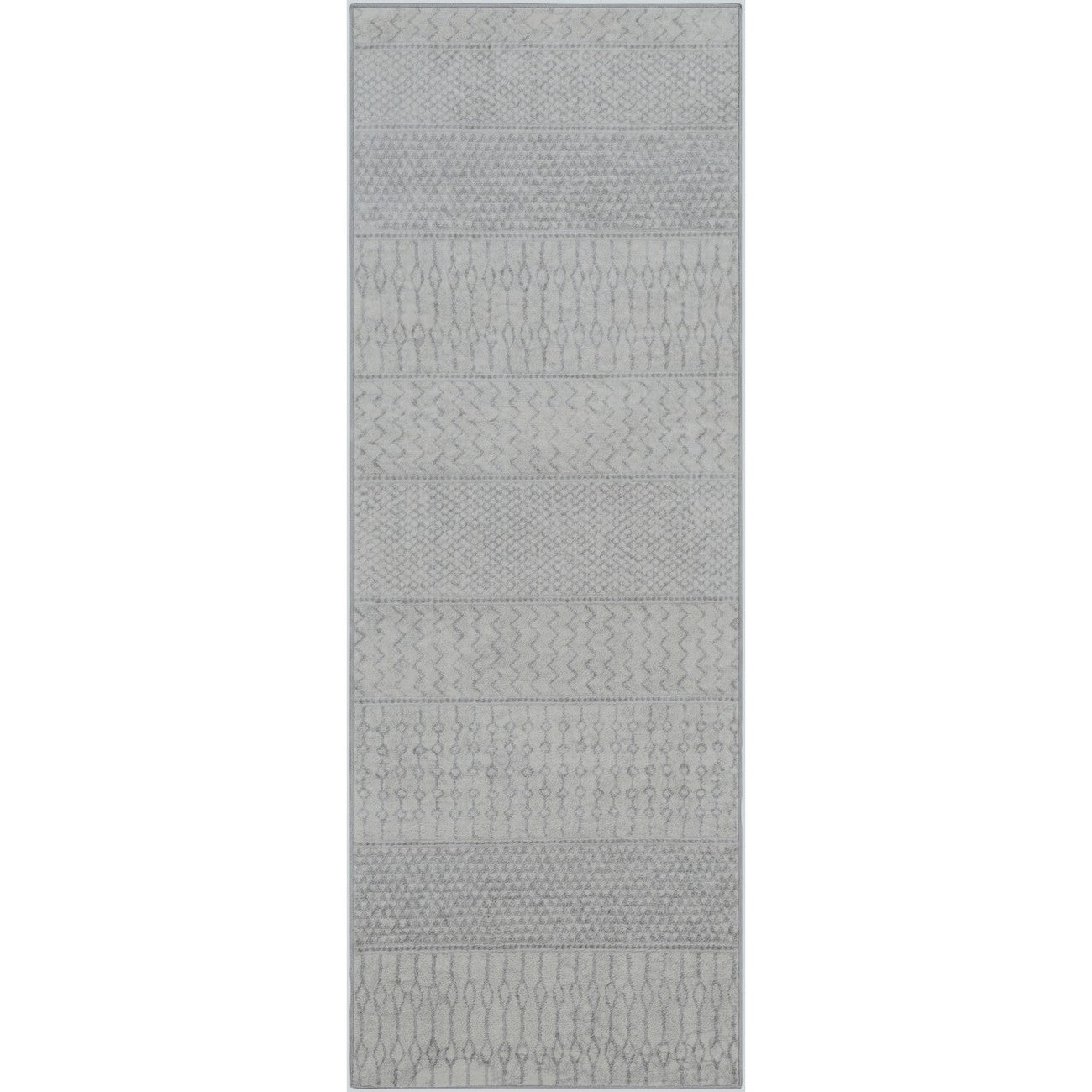 ADELE Scandi Geometric Silver Grey Area Rug Flat